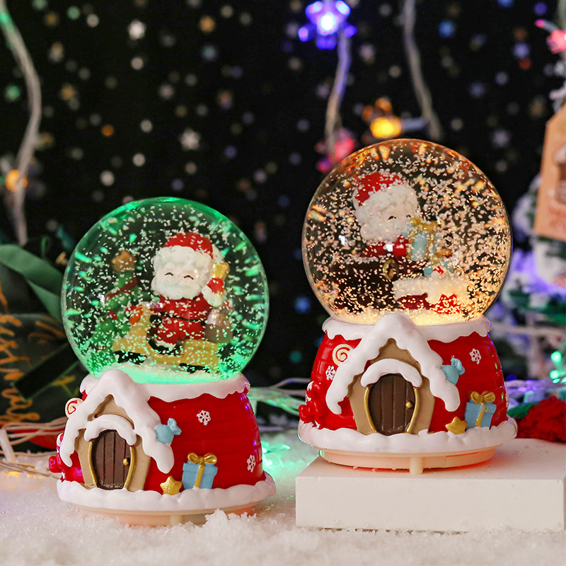 Christmas snow globe with Santa on motorcycle