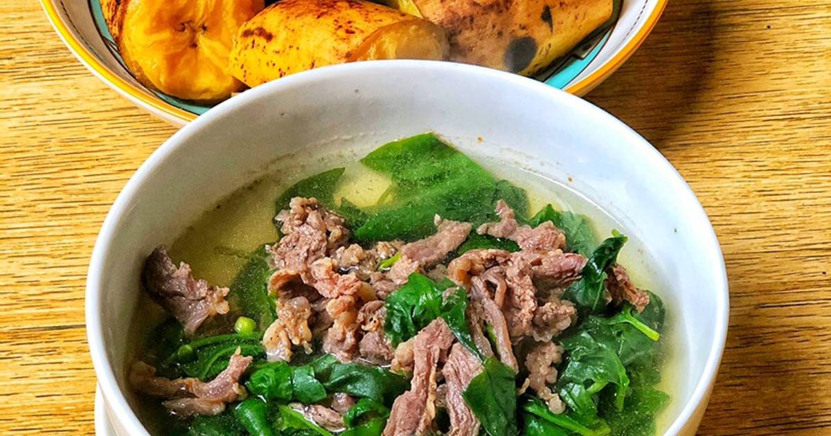 Canh Mồng Tơi Nấu Thịt Bò