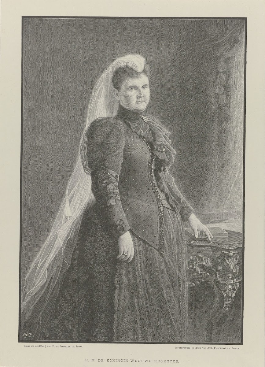 Portrait Of Emma Queen Regent Of The Netherlands 19th Century