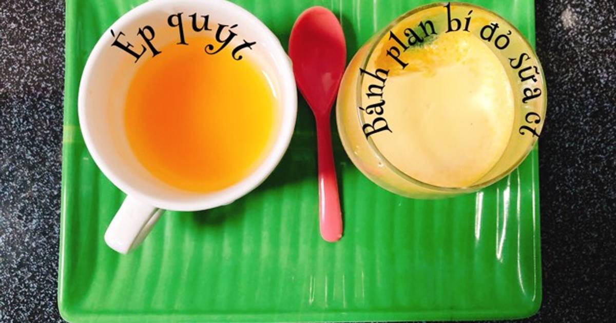 Ăn dặm kiểu Nhật - Bữa phụ - Bánh plan bí đỏ, ép quýt
