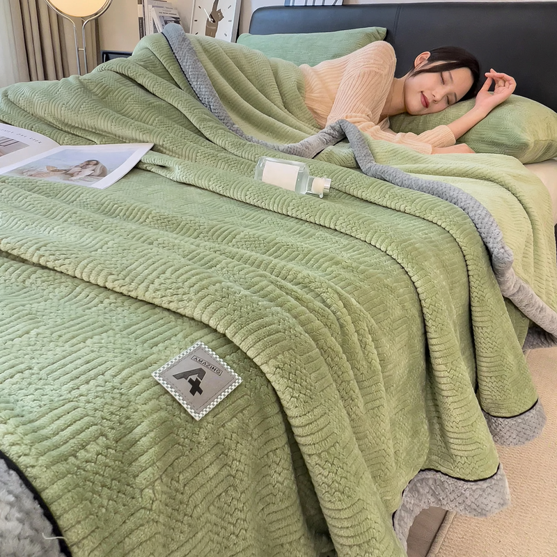 Thickened Milk Fiber Fleece Blanket, solid color