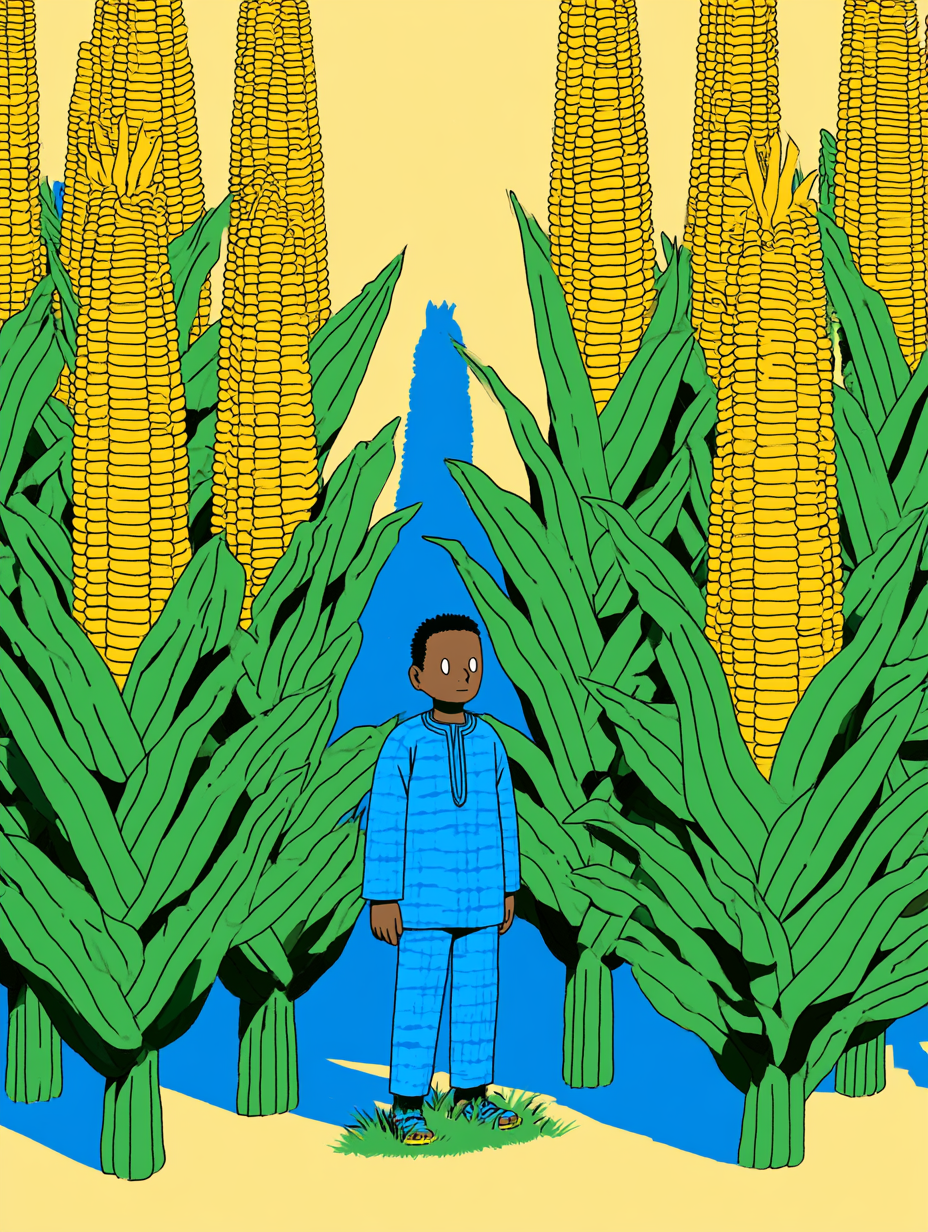 Un niño africano joven vestido