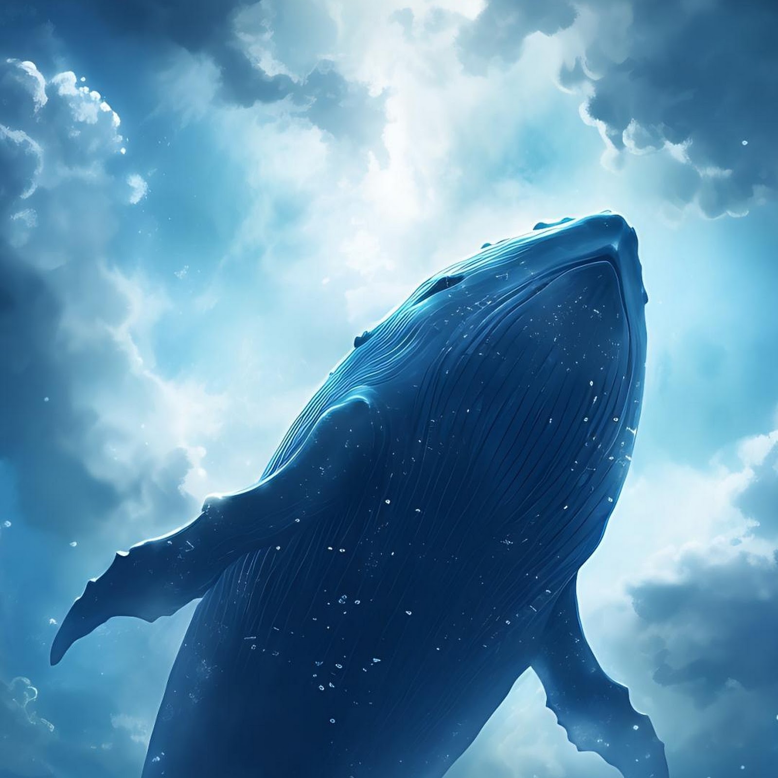Download Giant Whale Floating In Clouds Full HD iPhone