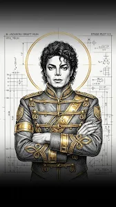 Michael Jackson Sacred Gold Sketch Wallpaper