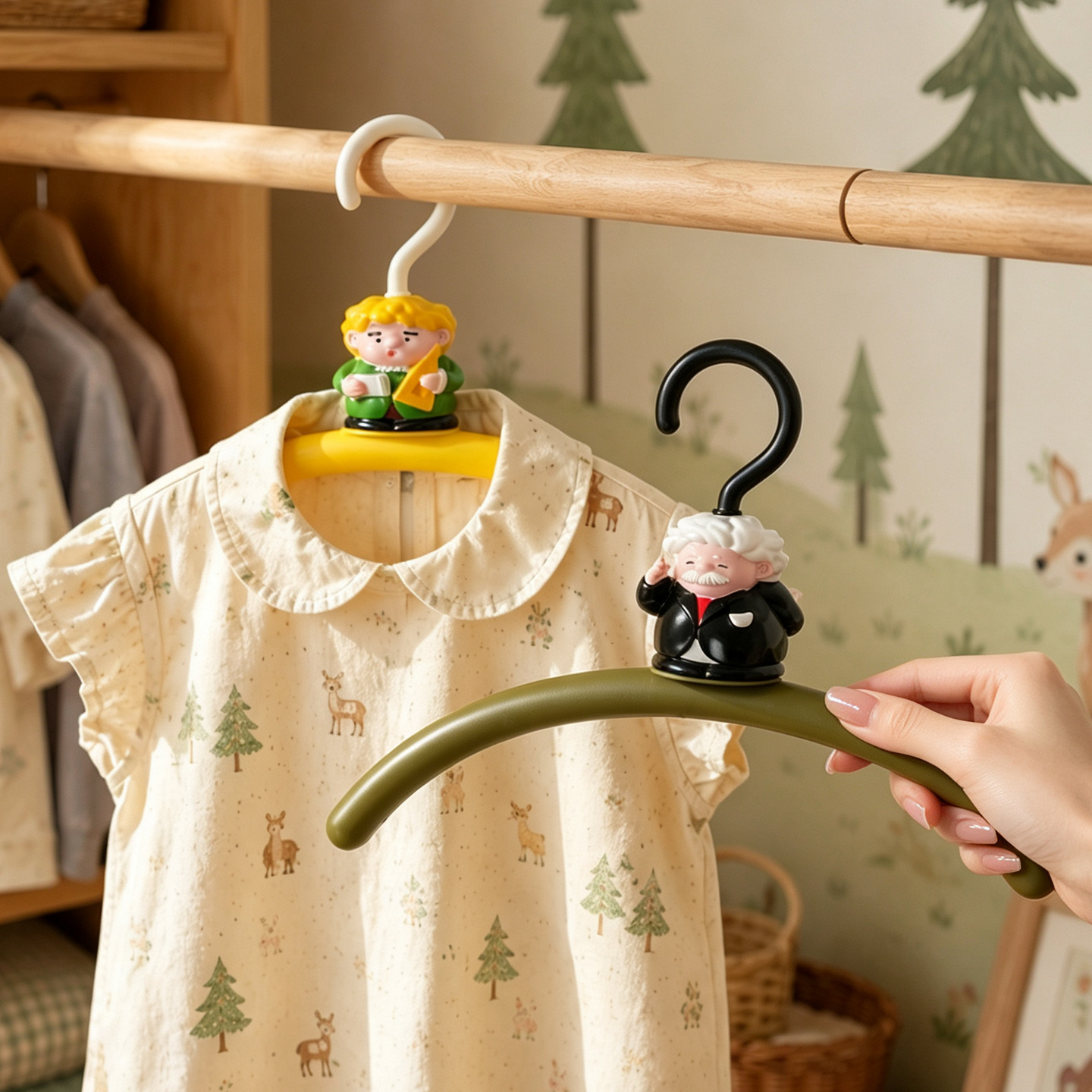Non-slip clothes hanger with cartoon figure design