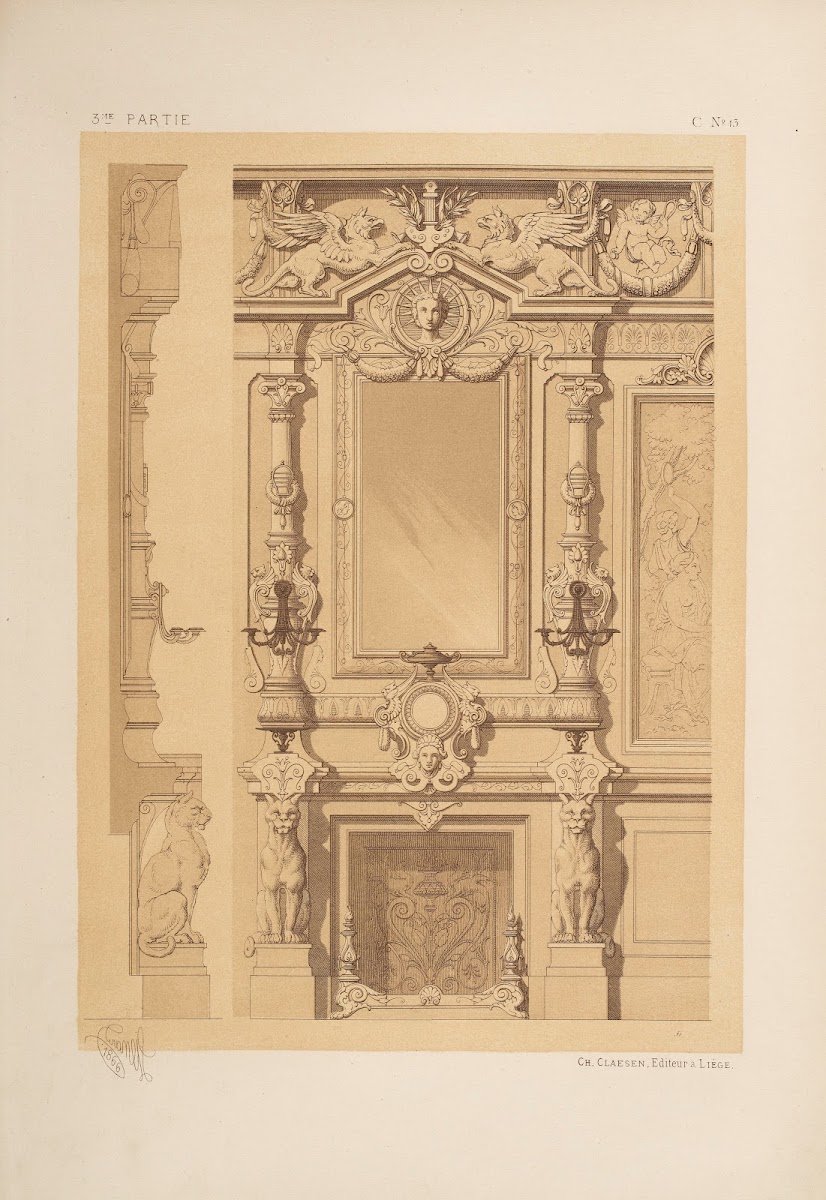 CheminéE Avec Couronnement Genre NéO Grec 1866
