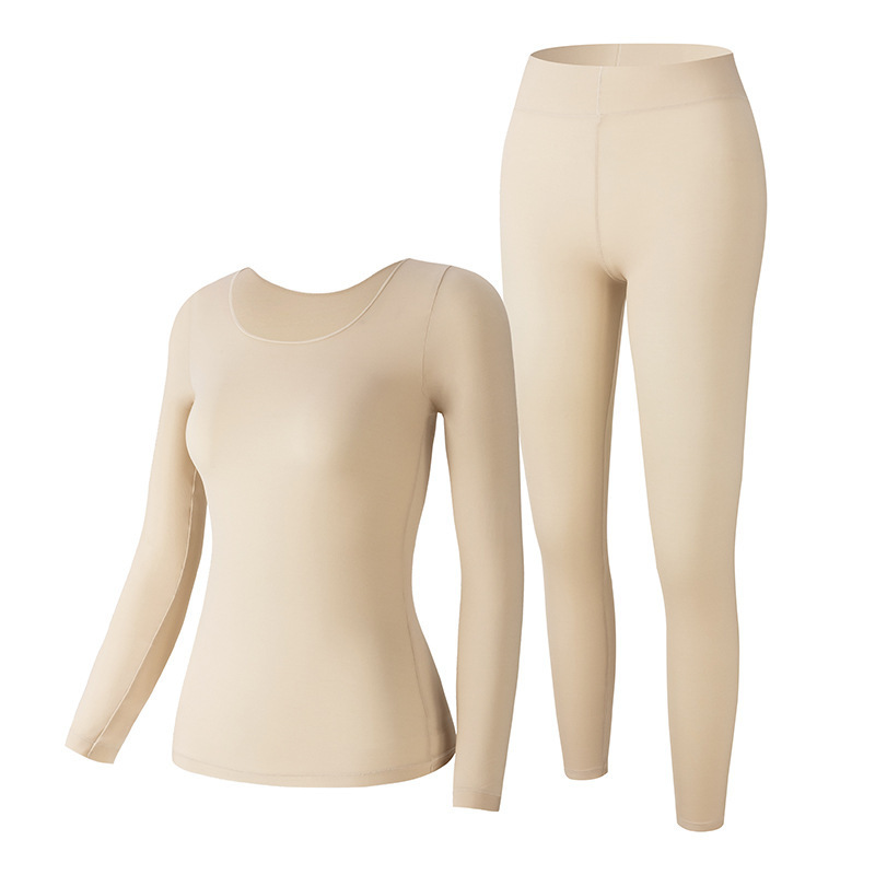 Light thermal underwear set for women, crew neck