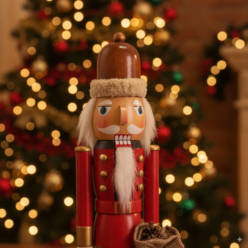 Wooden Nutcracker, 38 cm, traditional Christmas decoration