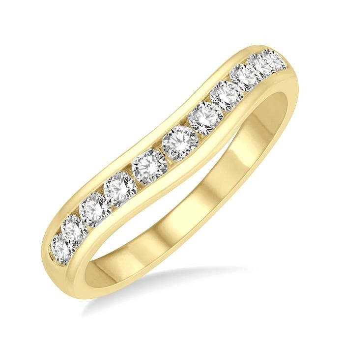 Channel Set Curved Diamond Wedding Band 30353DHFGYG