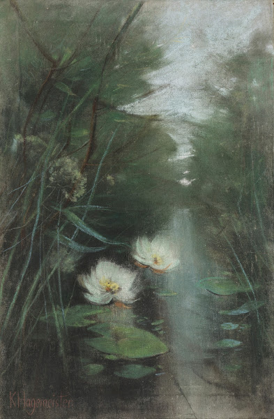 Teichlandschaft mit Seerosen 1905 1910