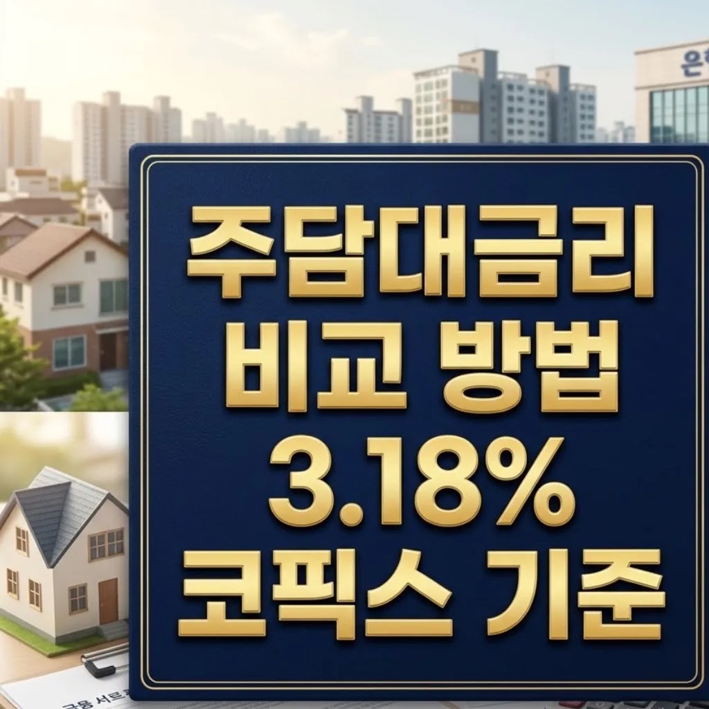 주담대금리 비교 방법, 코픽스 3.18% 기준
