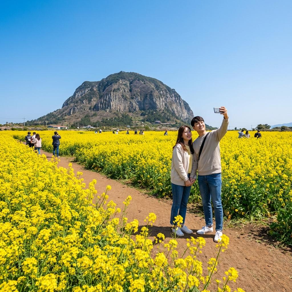 산방산 아래 유채꽃밭, 인생샷 건지는 포토 스팟 & 숨겨진 주차 명당