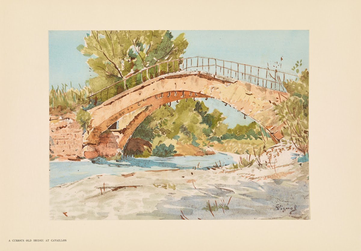 A curious old bridge at Cavaillon 1925