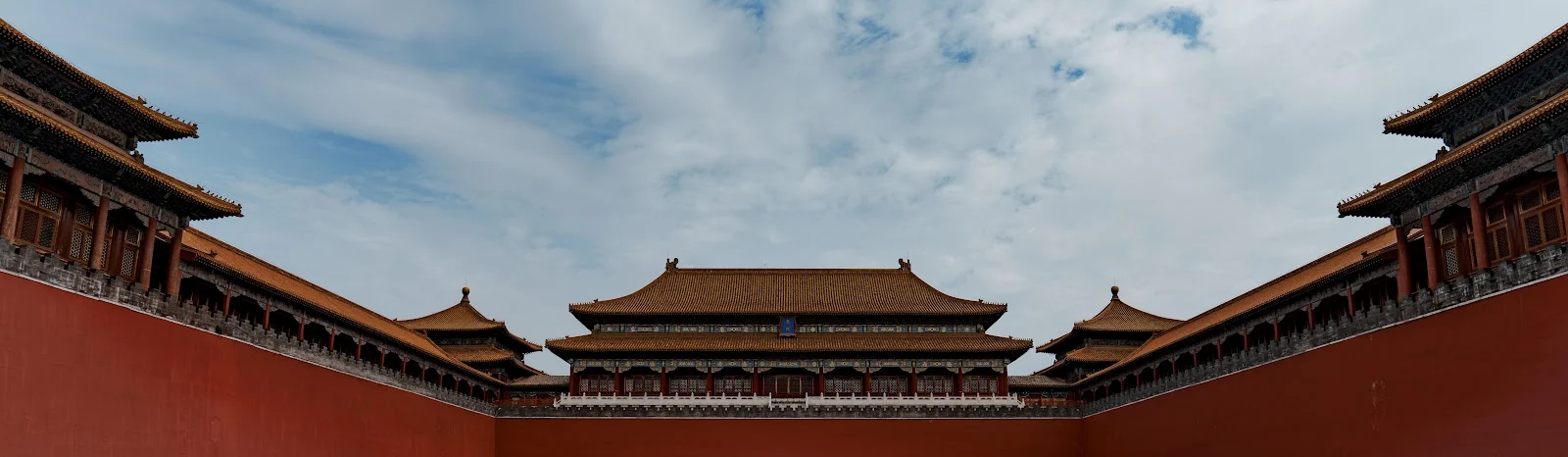 The Forbidden City Courtyard - Architectural Photography 4K Wallpaper (9470x2759)