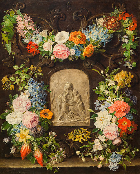 Blumenkranz mit Madonnenrelief 1834