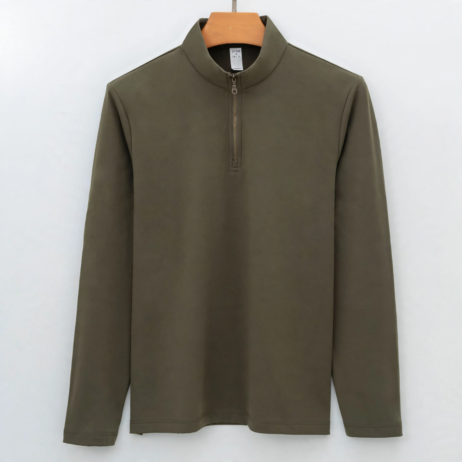 Elastisches Sport-Sweatshirt mit halbem Reißverschluss