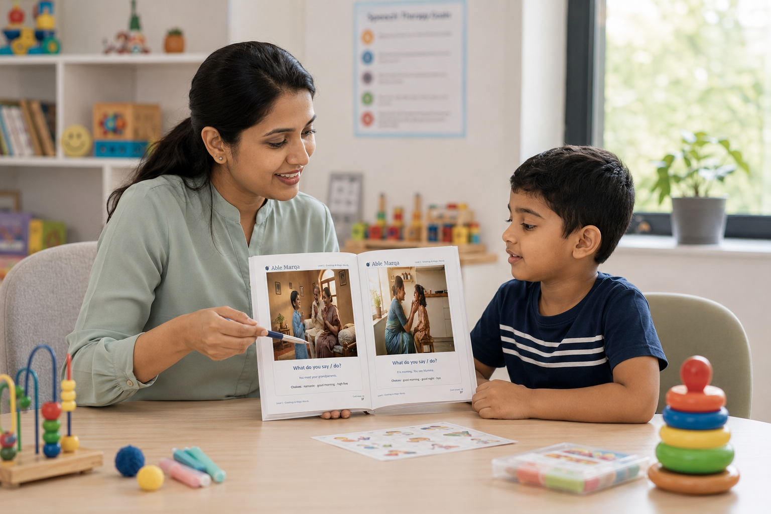 Therapists using Able Marga functional learning resources