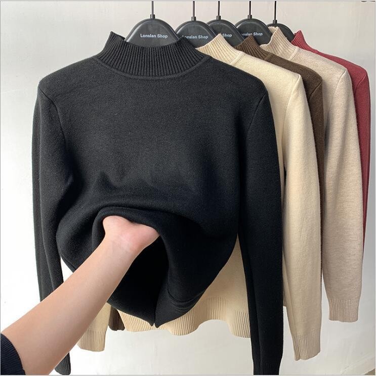 Women's Turtleneck Sweater with Inner Fleece