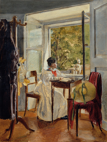 Marie Krafft am Schreibtisch 1830