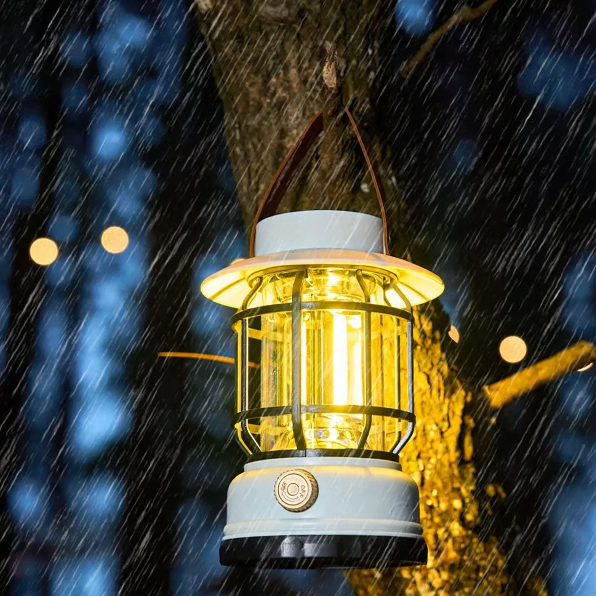 LED camping lamp with battery and emergency light function