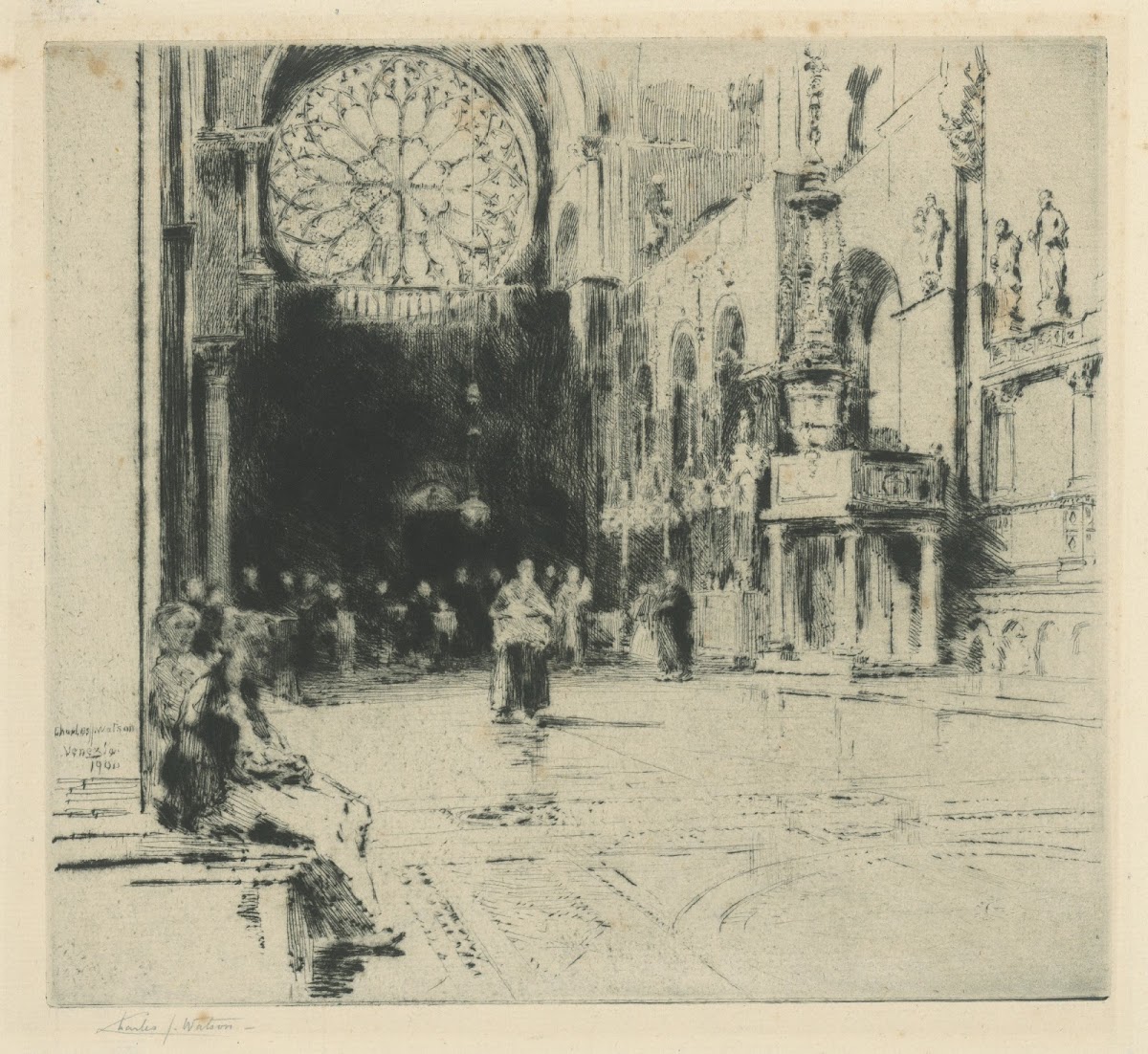Interiér Svätého Marka v Benátkach 1900