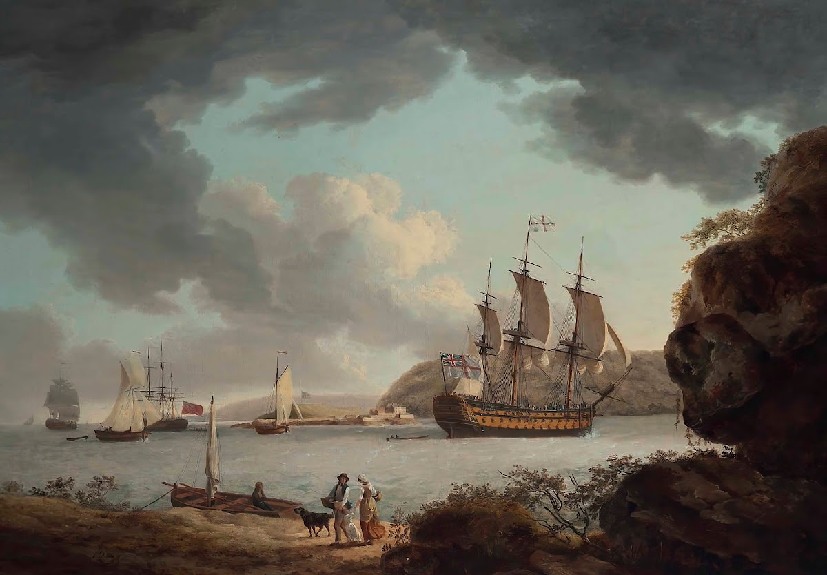 A Flagship Of The White Entering The Hamoaze And Approaching Plymouth Dock With