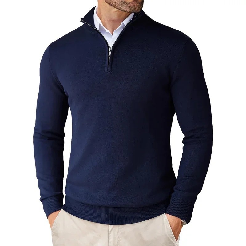 Men's sweatshirt with stand-up collar and zipper