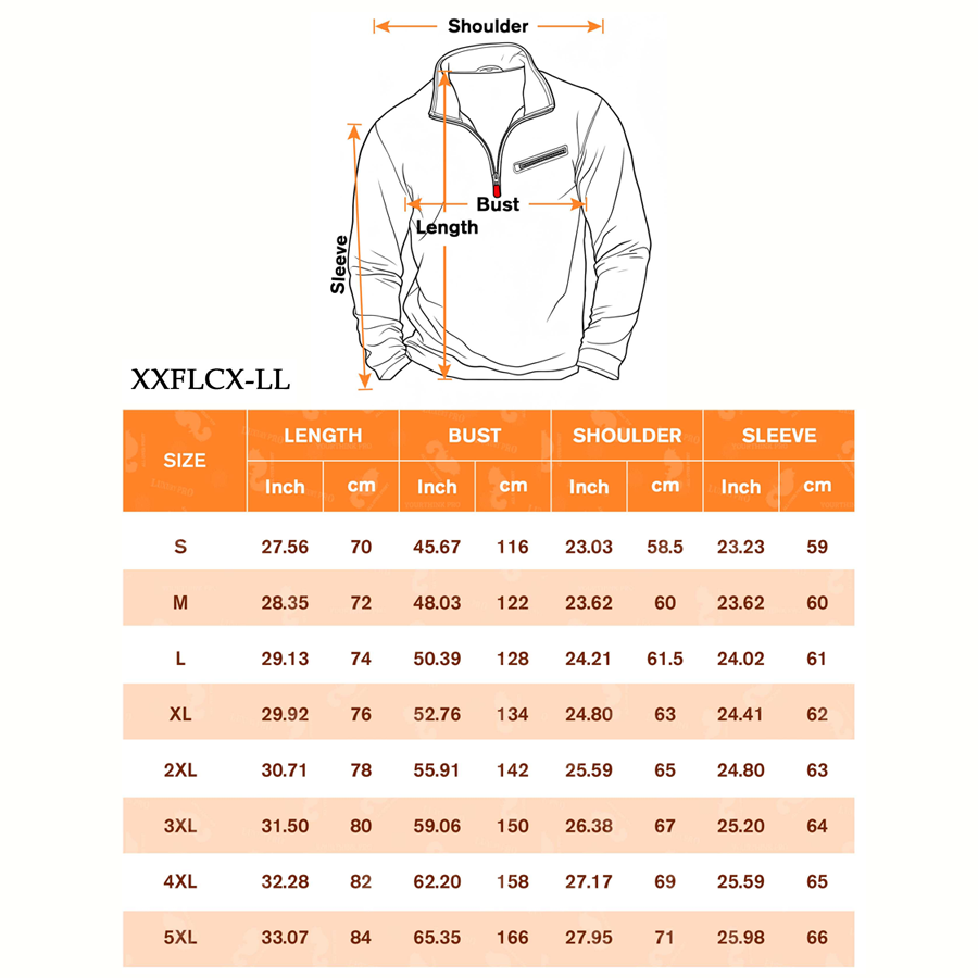 AOP Casual collar long-sleeved (with zipper on chest)