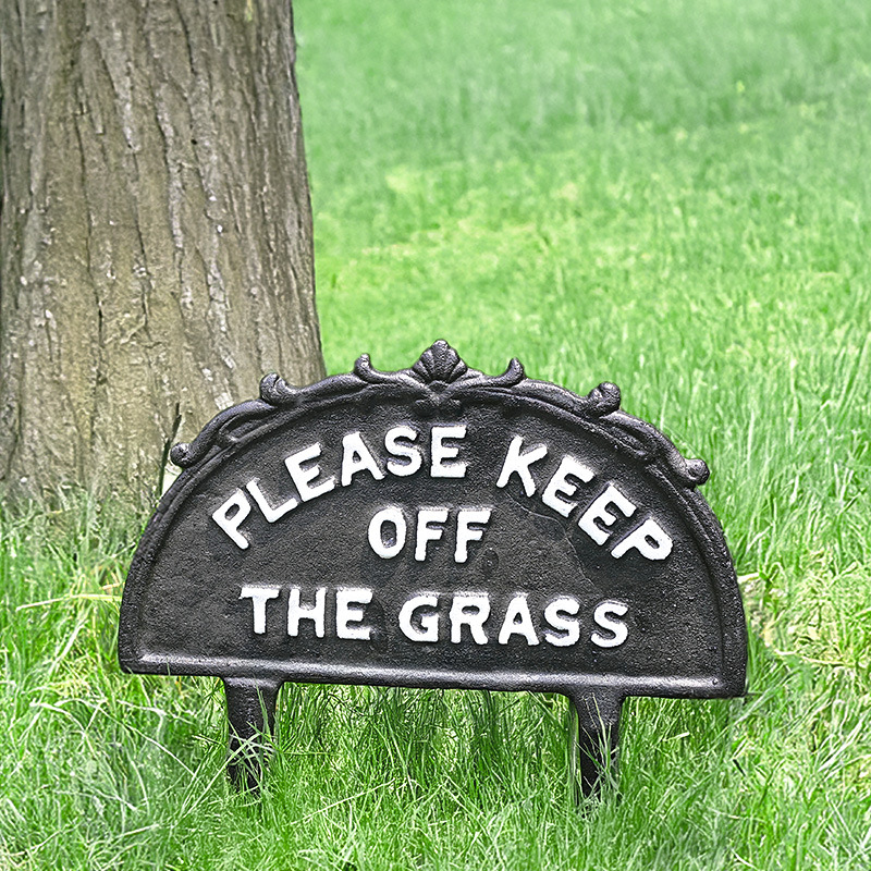 Cast Iron Garden Sign with Dog Motif