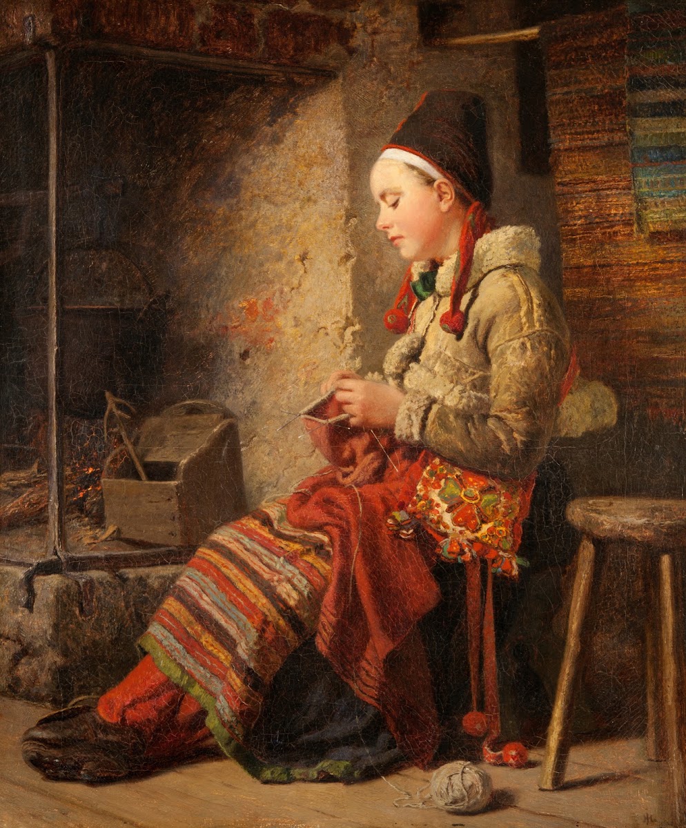 Rättvik Girl by the Fireside 1860