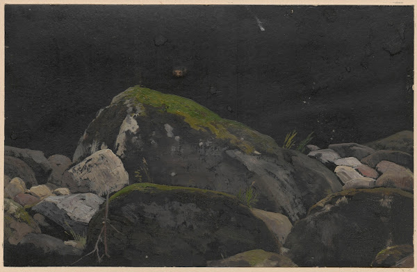 Rocks overgrown with moss 1850 1881