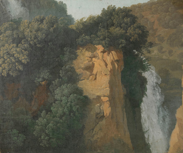 Overgrown Cliffs with a Waterfall in Italy perhaps at Tivoli 1790   1820
