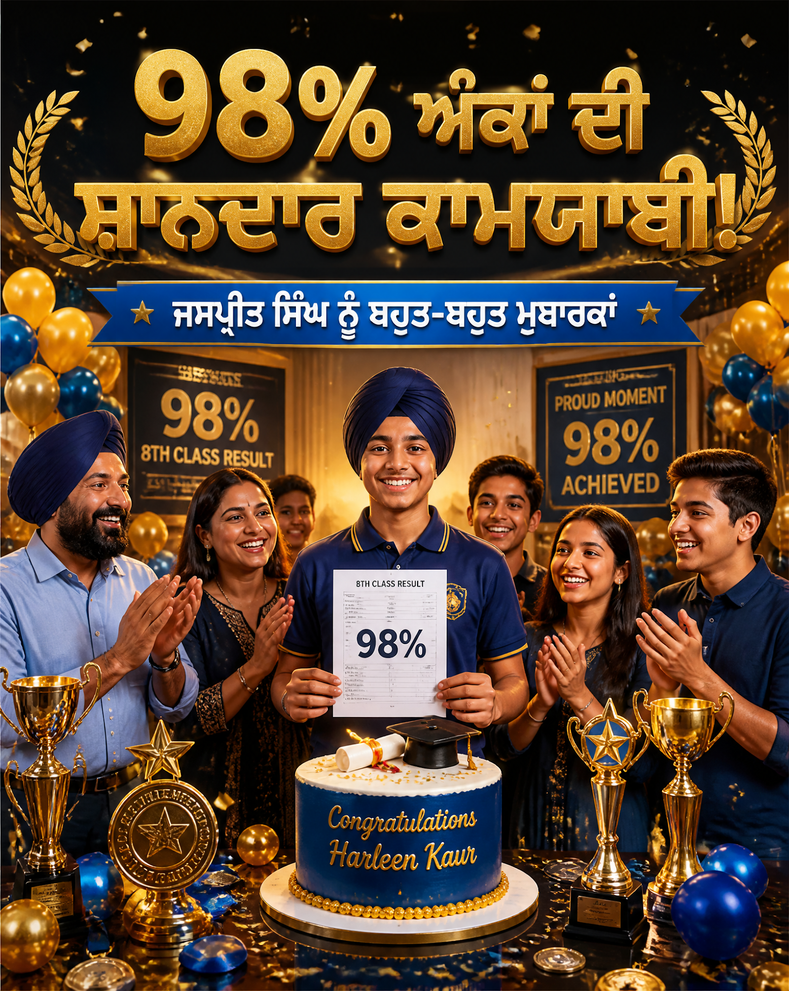 Impresionante Poster De Celebracion Jaspreet