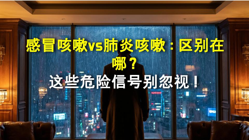 感冒咳嗽vs肺炎咳嗽：区别在哪？这些危险信号别忽视！