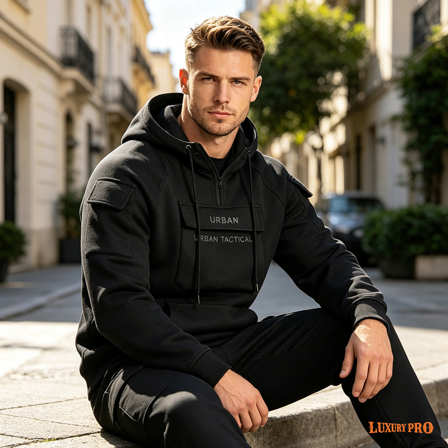 2D Men's Plus-Size Pocket Hoodie