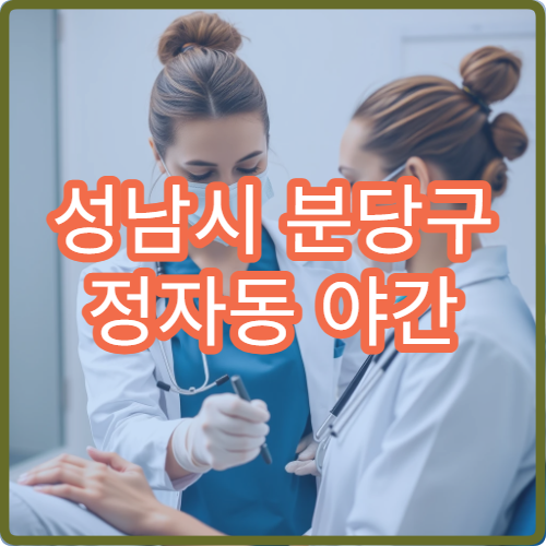 성남시 분당구 정자동 야간 정형외과 진료 가능한 병원 관절 통증 치료 안내