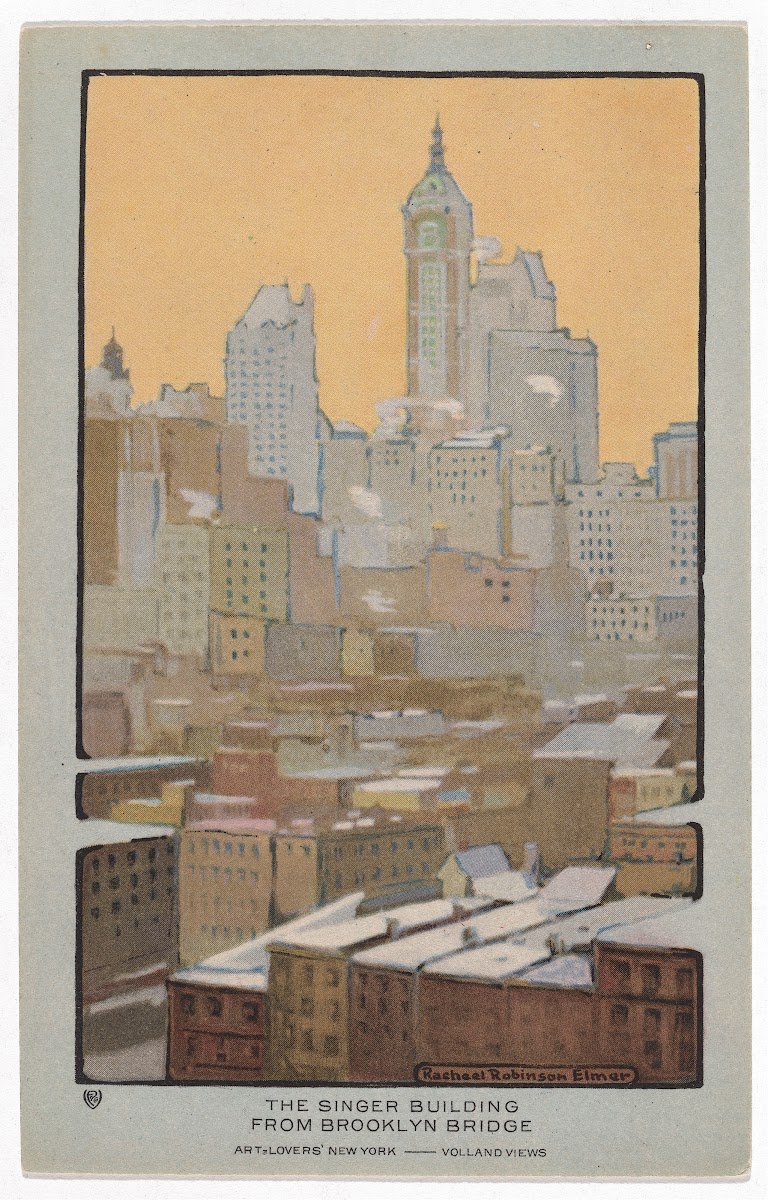 The Singer Building from Brooklyn Bridge 1914