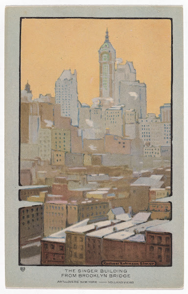 The Singer Building from Brooklyn Bridge 1914