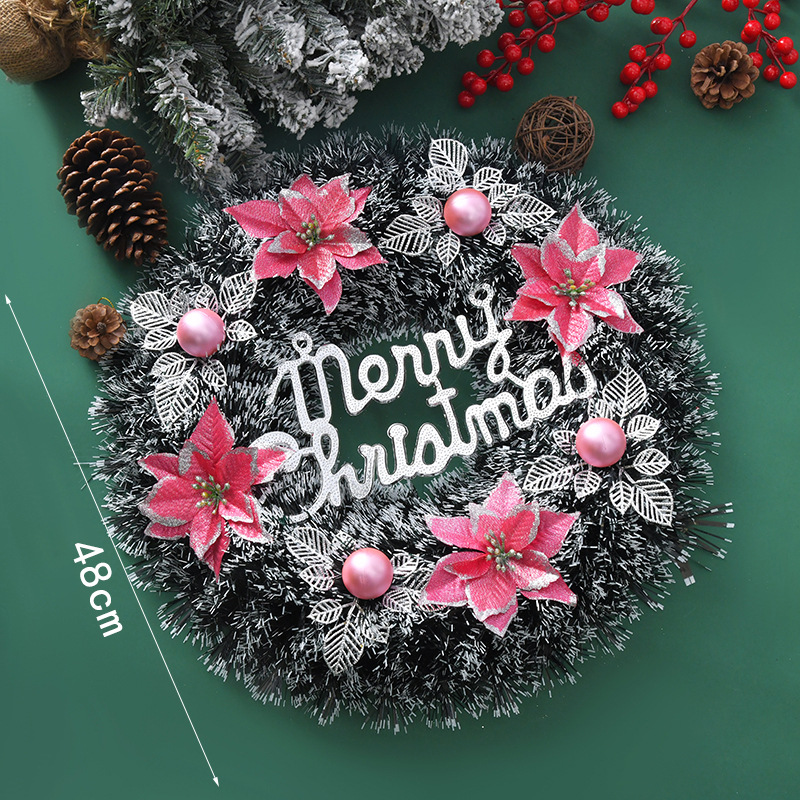 Decorative Christmas wreath in retro style