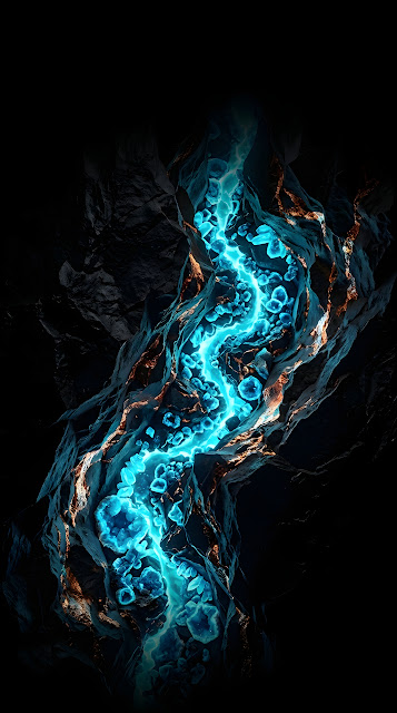 Abstract Glowing Blue Crystal Cave Wallpaper - Free mobile Wallpaper