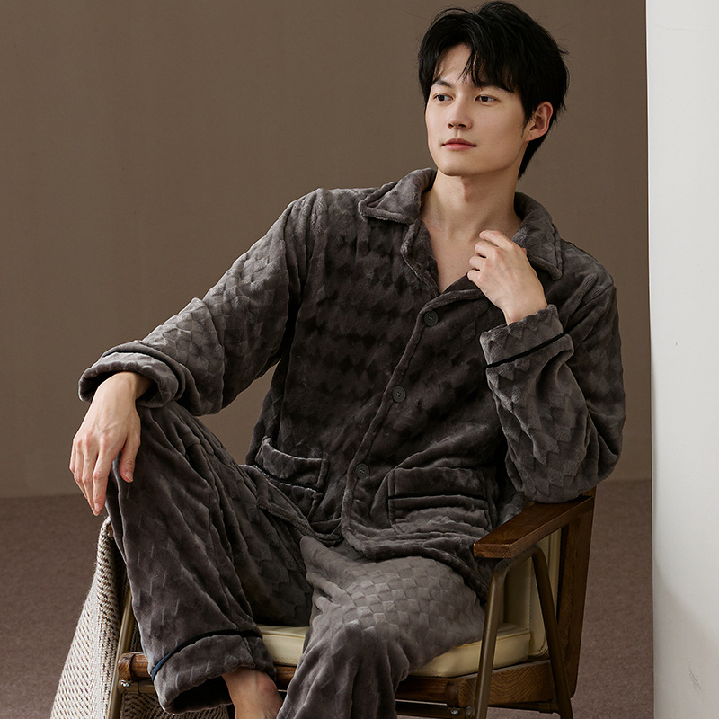 Men's Pajama Set, Flannel, Warm