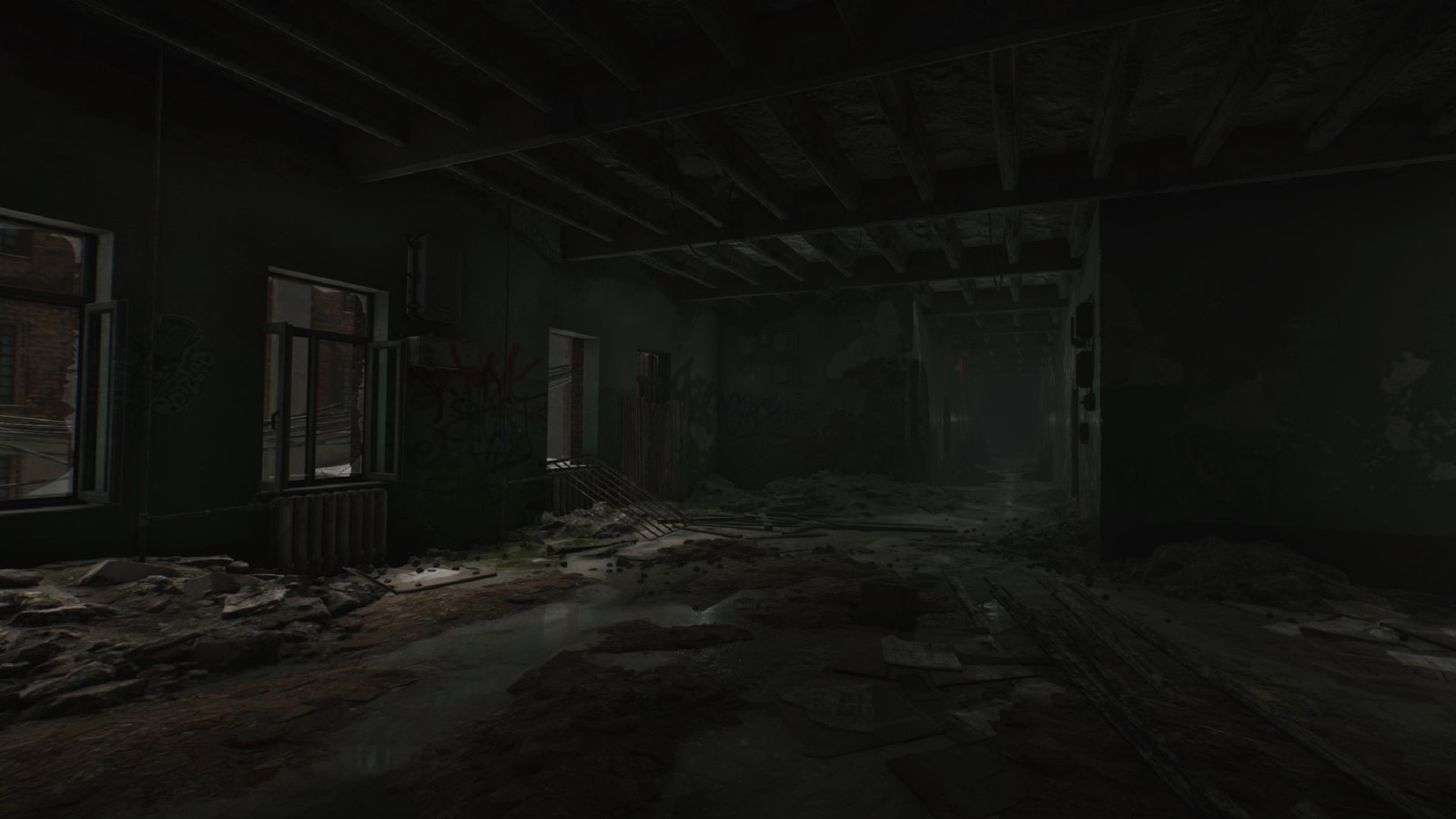 Streets of Tarkov interior loot spot with jackets, drawers and debris where wallets and golden items spawn
