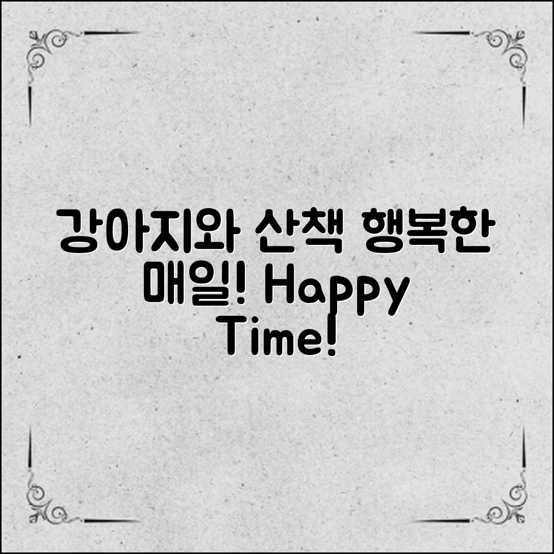 강아지 산책시간, 행복한 매일을 만들어보세요!