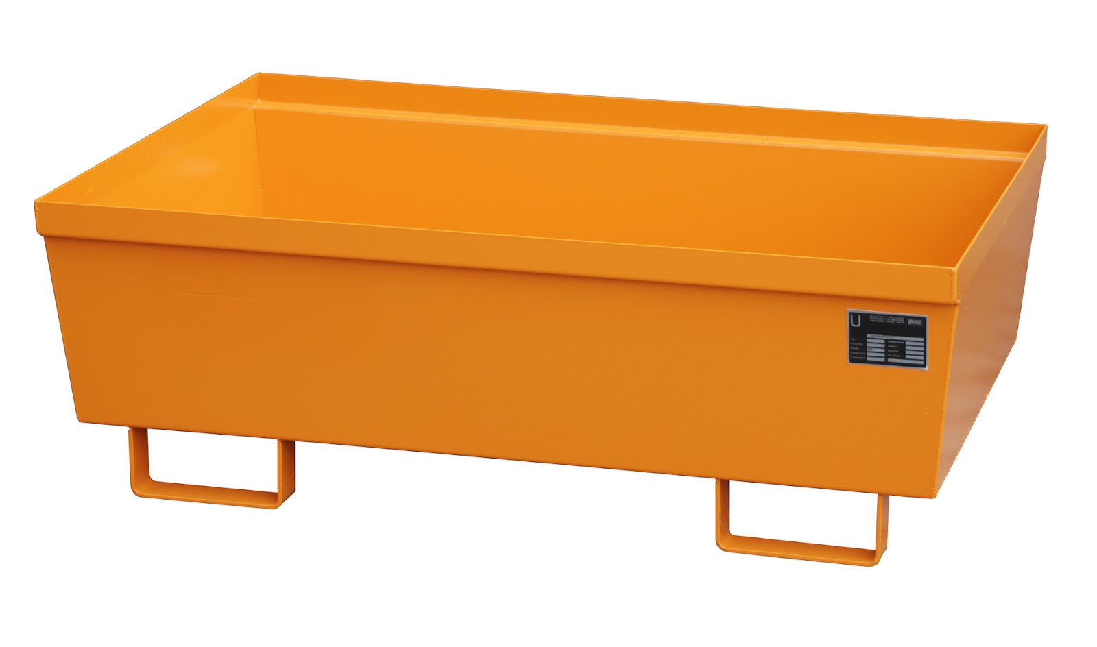 Opvangbak AO-2, gelakt, Geeloranje