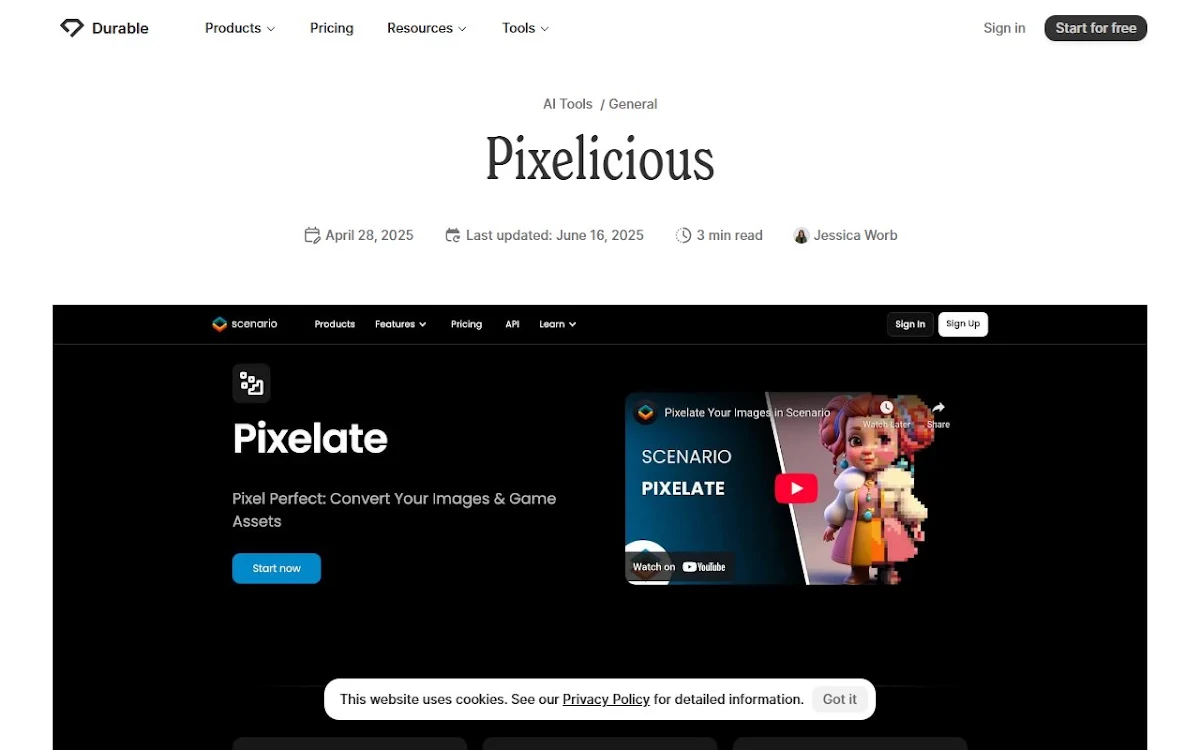 Captura de Pixelicious
