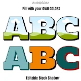 Canva frame Holtwood Alphabet template with block shadow photo 4 template 254