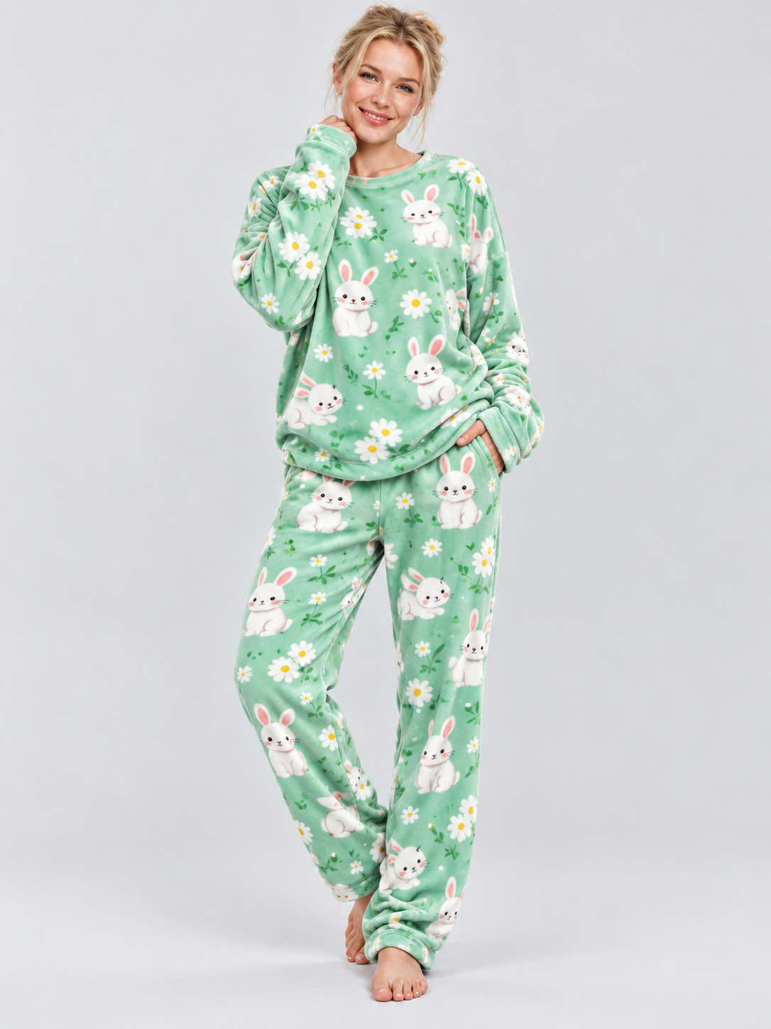 Women's Pajama Set, Long Sleeve, Round Neck