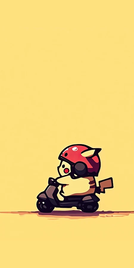 Cute Pikachu On A Scooter 2K iPhone Phone Wallpaper