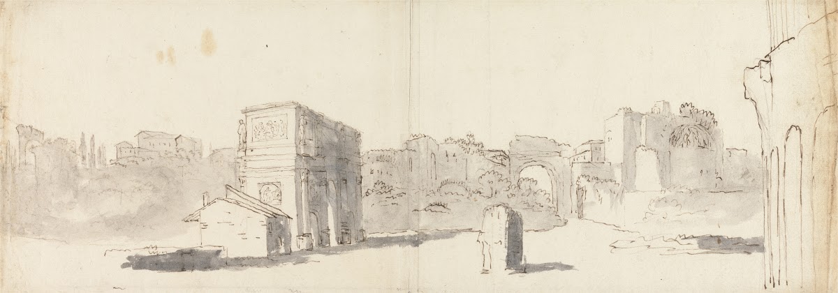 Rome A View of the Arch of Constantine with Other Ruins
