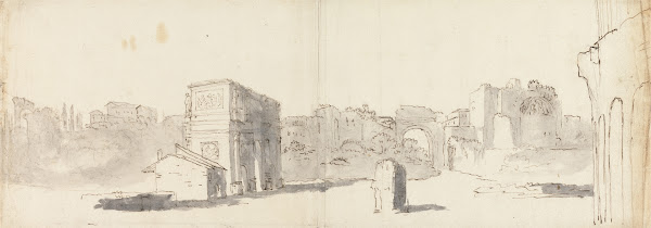Rome A View of the Arch of Constantine with Other Ruins